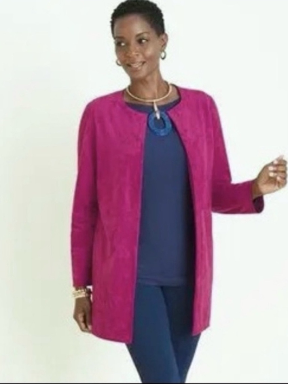 NWT Chico's Faux Suede Open Front Jacket